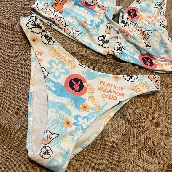 Pacsun x Playboy Surf Tie Front Tankini Swimsuit Bikini Set - Picture 2 of 4